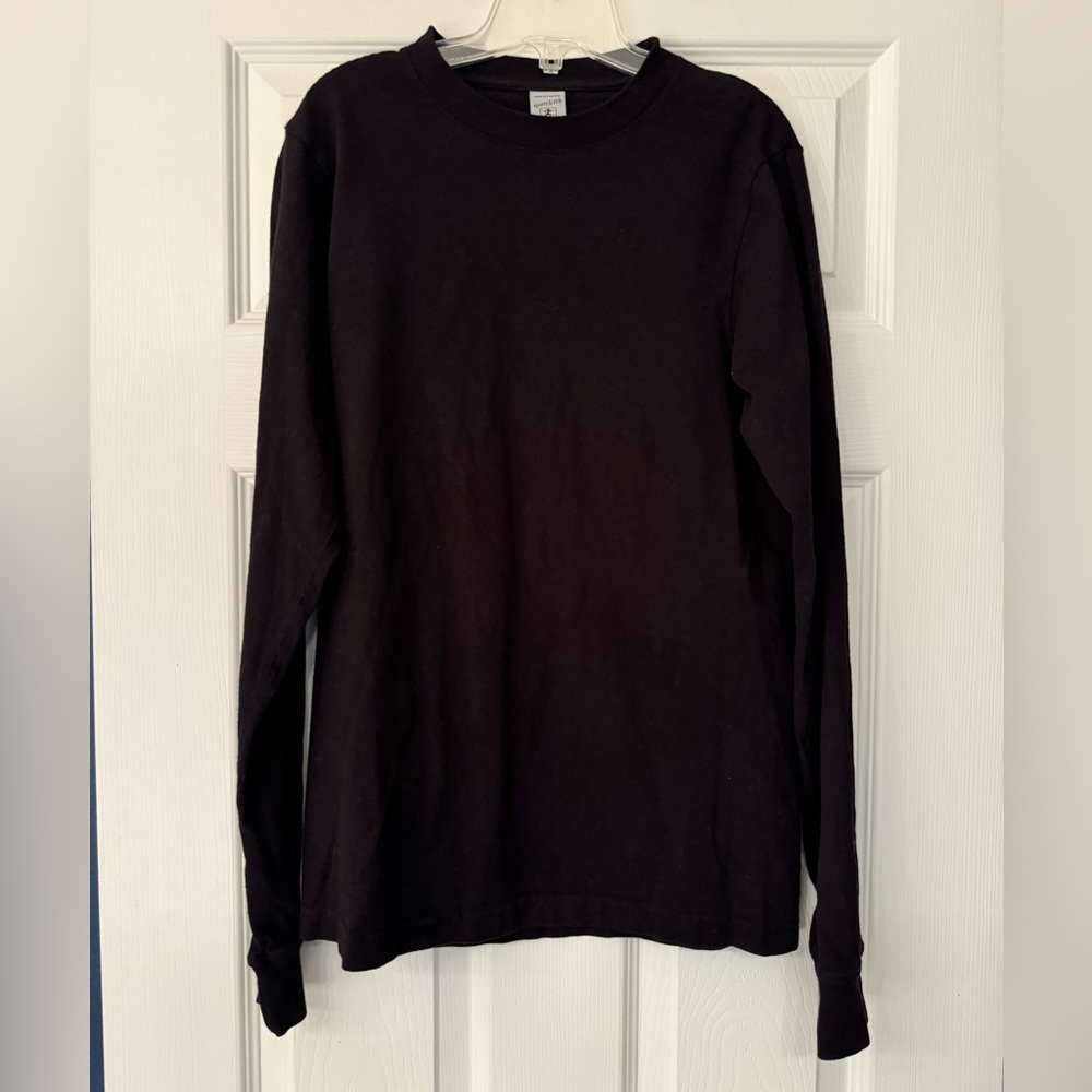 Sporty & Rich Men’s Black Long Sleeve Cotton Tee Shirt Size XS - Picture 3 of 6